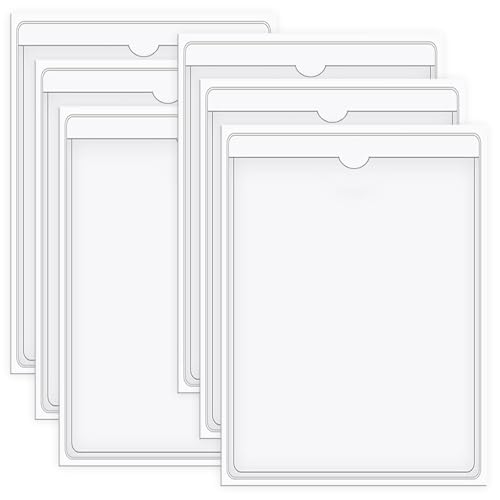 Jiavlyx 6 Stück A4 Selbstklebend Visitenkarten Taschen, 31×22 cm Selbstklebetaschen Transparent, Transparent Kartenhülle, Etikettenhalter Selbstklebend, Für Dokumente, Flyer, Karten Etc