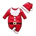 Produktbild YEMOCILE Weihnachten Kostüm Baby Jungen Mädchen Strampler + Hut Outfit Set Weihnachtsmann Santa Elk Baby Christmas Kostüm Unisex Neugeborene Overall Kleidung