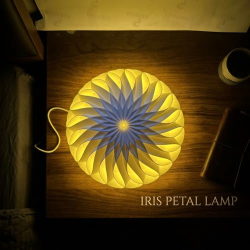 Image of USB Powered Decorative Table Lamp with Warm Yellow 10W LED - Ambient Night Light for Bedroom, Living Room, Desk & Home Decor | Eco-Friendly Warm Glow Lamp (IRIS)