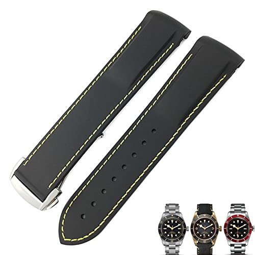 Correa de goma de alta calidad de 22mm y 20mm con cierre plegable para hombre