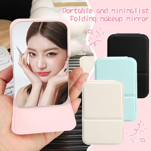 Espejos portátiles plegables 4 piezas mini compactos miniatura 3