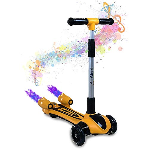 Great Deal! Children's Scooter 3-Wheel Scooter with Colorful LED Flash Wheel, Music, Spray Steam, Fo...