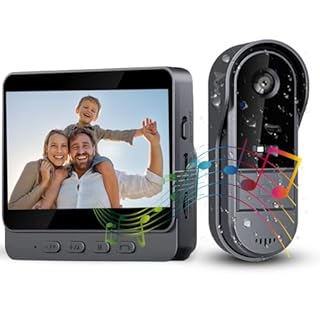 Sonnette sans Fil avec Caméra Extérieur Étanche 1080P, Visiophone Vidéo sans Fil Écran 4.3" Interphone Vidéo Exterieur Etanche avec écran Angle de Vision 170° Portier Vidéo pour Maison