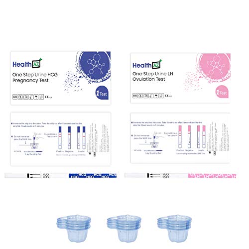 HealthAZ Ovulation Test Kit HCG15-LH40, Predictor kit,15 Pregnancy Test Strips & 40 Ovulation Test Strips with 55 Urine Cups Reliable & Quick Early Pregnancy Test