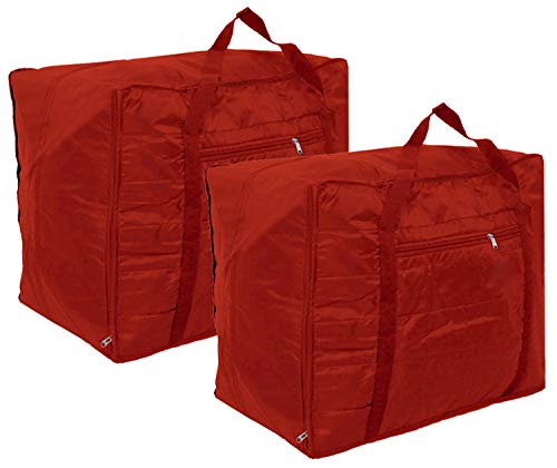 Image of Jumbo Attachi Bag in Soft Parachute Material, Blanket Cum Suitcase Bag (MAHROON, Pack of 2)