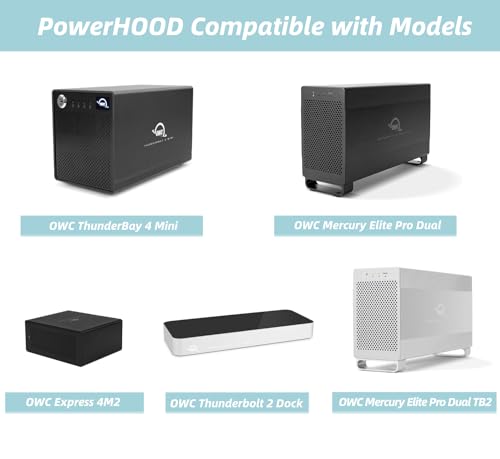 PowerHOOD 72W AC/DC Adapter Compatible with OWC ThunderBay 4 Mini Thunderbolt 2, Express 4M2 Thunderbolt 3, Mercury Elite Pro Dual Thunderbolt 2, Thunderbolt 2 Dock Power Supply Charger Cable PSU - Thumbnail 2