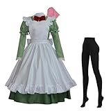 Yongzheng Anime Hetalia Italy Maid Uniform Apron Dress Cosplay Costume Halloween Christmas Suit (Green, M)
