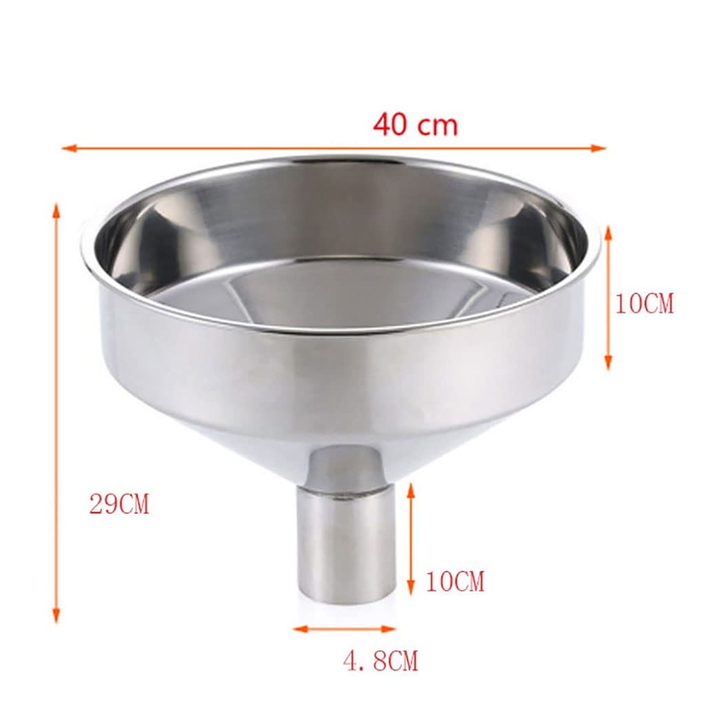 Imbuti Grandi Imbuti in Acciaio Inox, Imbuti da Cucina Dispenser Multifunzionale, Grande Diametro Imbuti per Olio Imbuti per Vino (Size : 40cm/6.3cm)