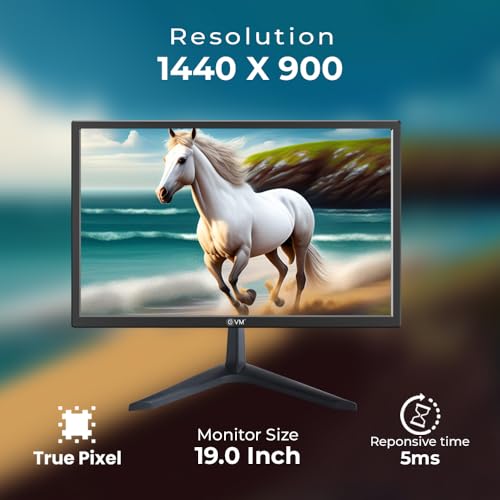 Image of EVM 19 Inch (48.26 Cm) Grand Series LED Monitor | HD+ 1440x900* | HDMI & VGA Ports | 5ms Response Time | Slim Design & Wall Mountable | Black | 1 Year Warranty (EVM-195-Grand-LED)