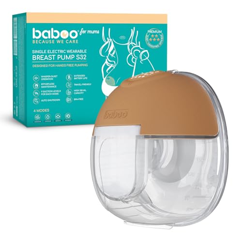 BABOO® S32 Sacaleches Eléctrico Manos Libres, Extractor de Leche Eléctrico con 4 Modos y 9 Niveles, Solo