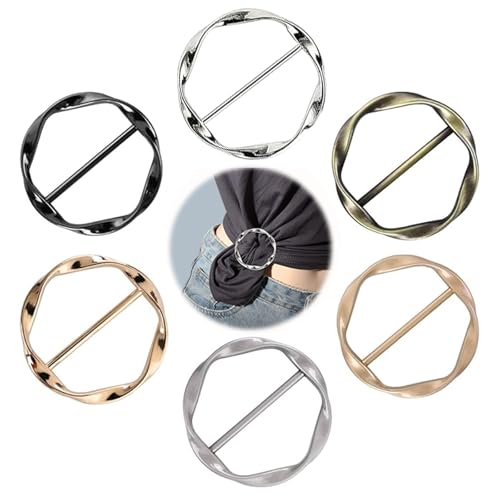 HUTRADE 6 Stück Damen Metall T Shirt Clip - Hochwertige Brosche für Kleidung - Einfache und Praktische Schnallen - Das Perfekte Geschenk - Vielseitige Brosche für Damen
