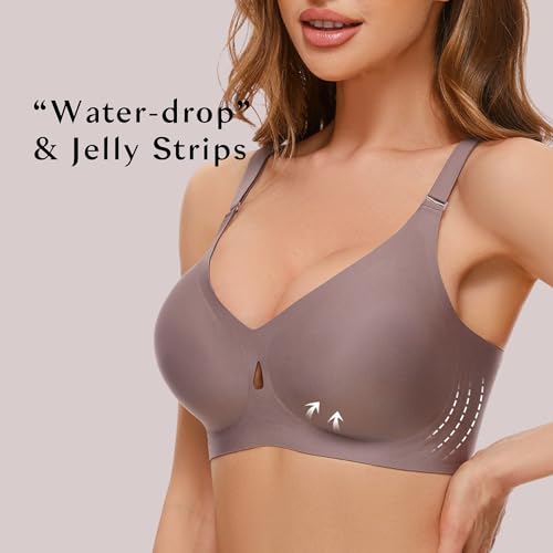 Image of MOEOZLLO Wireless Bras for Women Seamless No Underwire Water Bra Push Up Full Coverage Supportive T Shirt Everyday Bras