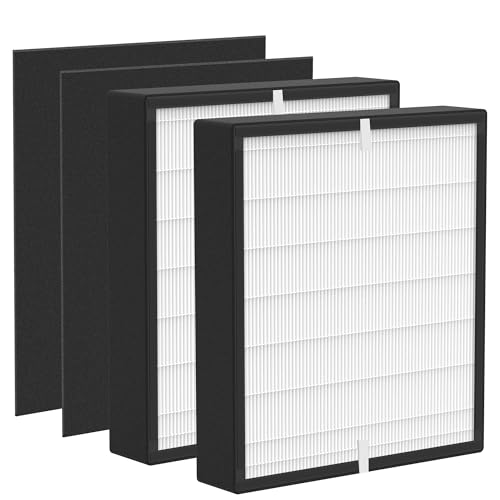 Image of 2 Packs FIT50 HEPA Carbon Replacement Filter Compatible with BreatheSmart FIT50 Air Cleaner Purifier, Part Number FF50-Fresh, 2pcs 2-in-1 HEPA Carbon Filter and 2pcs Pre-filters