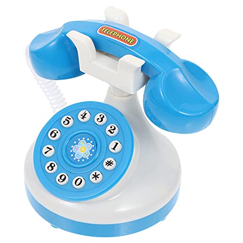 Beavorty Retro Corded Landline Phone Classic Vintage Old Fashion Telephone Early Educational Baby Phone for Kids Pretend Role Play Random Color