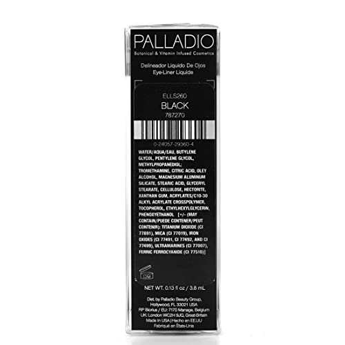 Palladio Liquid Eyeliner, Highly Pigmented And Waterproof Eyeliner, For Intense Eye Definition, Smear-Proof Eyeliner Liquid, Includes Easy Grip Wand And Felt Tip Eyeliner Applicator, Black #TOP4