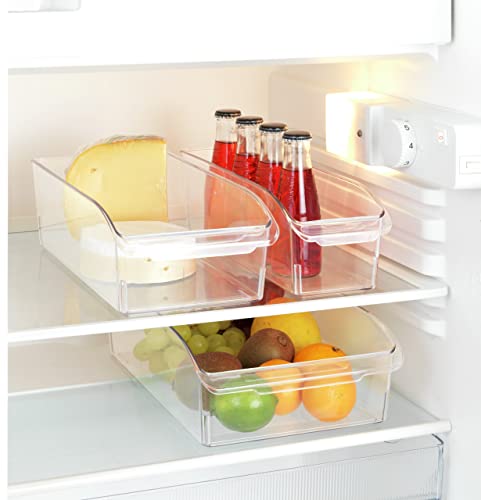 WENKO Kühlschrank-Organizer M, Aufbewahrungsbox für Kühl- und Vorratsschrank zum Sortieren von Lebensmitteln, lebensmittelecht, transparentes Design, 15 x 9,5 x 31 cm, aus robustem PET