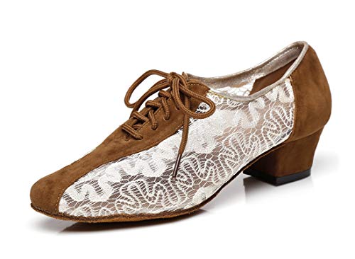 Chaussures de danse en daim L290 marron : évitez les chocs grâce au bout fermé