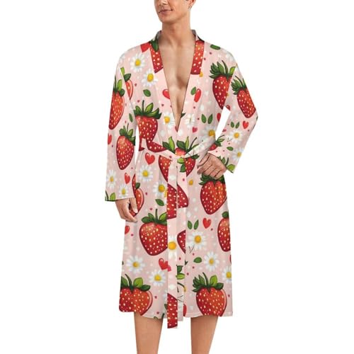 Peignoir de bain homme léger style kimono imprimé marguerite confortable