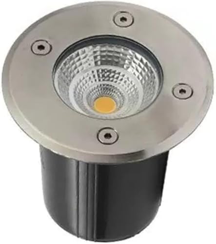 COB LED Waterproof Stainless Steel Recessed Floor Spotlight - Round Inground Light for Outdoor Plaza, Garden, Driveway & Porch Lighting | IP65 Embedded Design(Blue,10W(120 * 90mm))