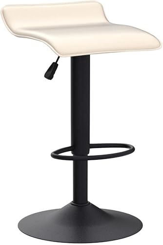 Miniatura 52 de Vogue Furniture Direct Juego de 2 taburetes de bar ajustables, modernos taburetes de bar giratorios de piel sintética con puente aéreo, silla de bar