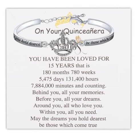 LQRI Quinceanera Gift Sweet 15 Gift Princess Crown Bracelet May the Dreams You Hold Dearest Be Those 15th Birthday Gift (Quinceanera) Cover