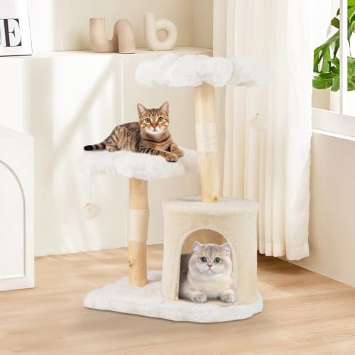 Árbol para gato de madera 32 pulgadas multi-niveles miniatura 3