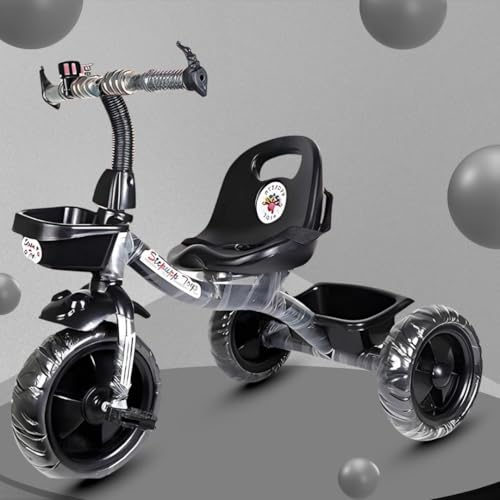 Image of Maanit Kids Tricycle with Rear & Front Basket | Comfortable Cushioned Seat with Safety Belt | Baby Trike for Boys & Girls Ages 2 to 4 Years | Sturdy & Safe Tricycle