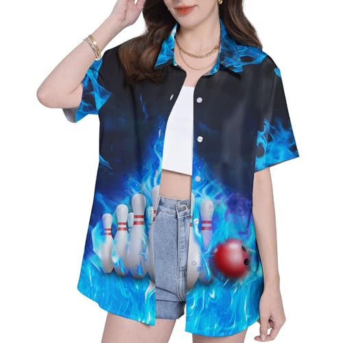 Camisetas havaianas engraçadas para mulheres, presentes para mulheres, camisa havaiana casual para m