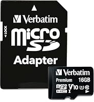 Verbatim Premium U1-16 GB microSDHC Memory Card, incl. Adapter, Class 10, up to 80 MB/s Reading Speed, black