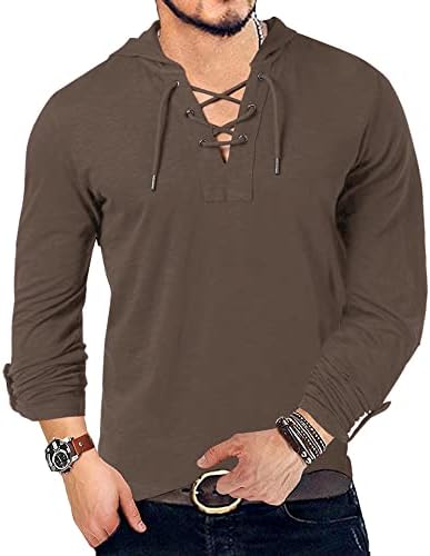 Yuccalley Men's Fashion Hoodies Long Sleeve T-Shirt Hooded Sweatshirts Casual Pullover