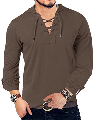 Yuccalley Men's Fashion Hoodies Long Sleeve T-Shirt Hooded Sweatshirts Casual Pullover #TOP2