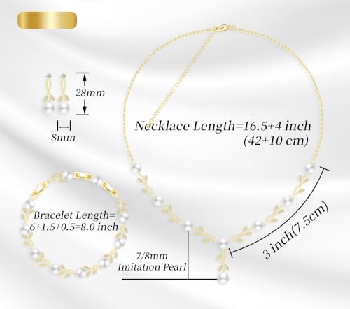 Image of GZWHD Wedding Jewelry Sets for Bride Bridesmaid Women Cubic Zirconia Necklace Earrings Bracelet Set Gift for Mother Friend Wife Daughter Sister Party Prom Jewelry