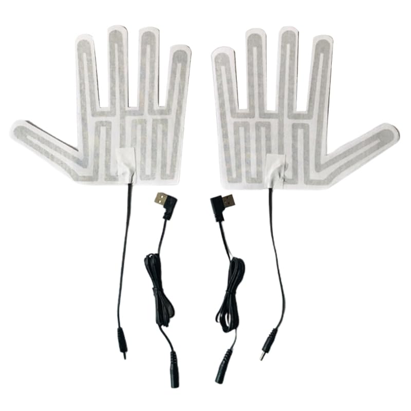 GenericUSB Heated Gloves Pad Winter Warm Five-Finger Gloves Heating Pad Electric Heating Film Glove Heating Sheet for Skiing