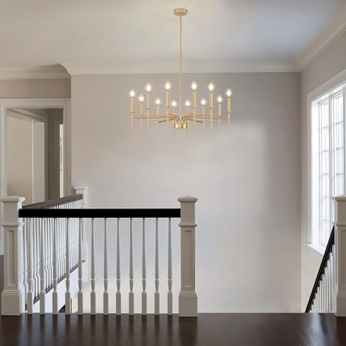 ZUYURT 12 Light Gold Chandeliers for Dining Room Light Fixture by ZUYURT - Used condition - Image 4