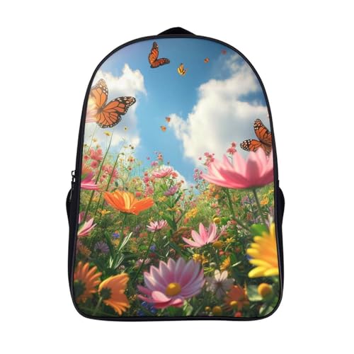 Sac à dos scolaire enfant Flower multicolore pour école et voyage | 40x28x16cm