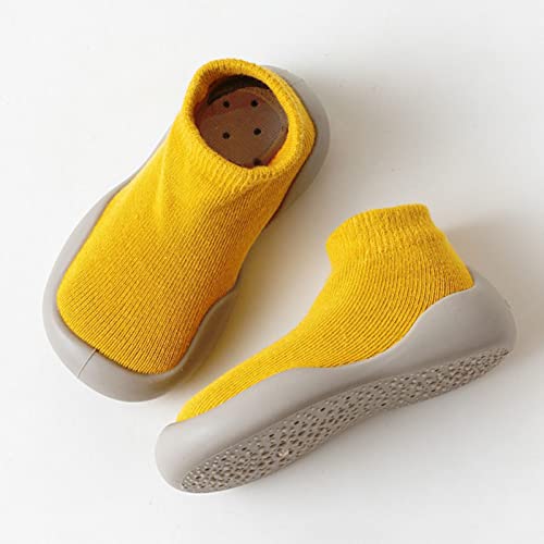 Unisex Baby Boys Girls Sneaker Baby Socks and Shoes Children's Floor Socks Spring Baby Home Baby (Yellow, 6.5 Toddler)3