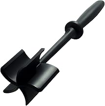 Kazaa Abode Kitchen Ground Meat Chopper - Easy Ground Beef Smasher - MASH Potato Food CHOP Chef Mix Masher, black, 2.5 inches x 11 inch , Kazaa01