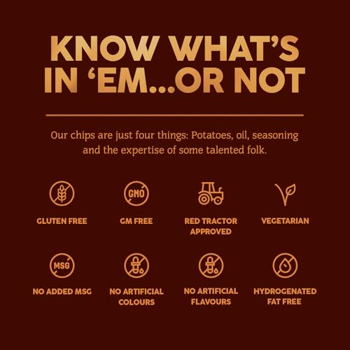 Burts Spicy Barbecue Hand Cooked Burts Crisps - 20 x 40 g Multipack Box - Vegetarian Friendly, Gluten Free, Hydrogenated Fat Free, Non-GMO - Spicy Barbecue Burts Potato Chips