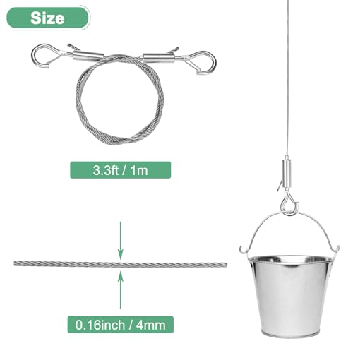 Image of M METERXITY 1-Pack Adjustable Picture Hanging Wire Kit, 1mx4mm Mirror Hanging Wire, Holds Up to 882lbs(400kg) 3.3FT Picture Frame Wire for Billboards /Basket /Flowerpot