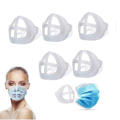 OQS Soporte facial 3D, marco interior de soporte Ma&sk, marco de silicona Ma&sk para una respiración cómoda, protector de lápiz labial (reutilizable, lavable) 5PS Cover