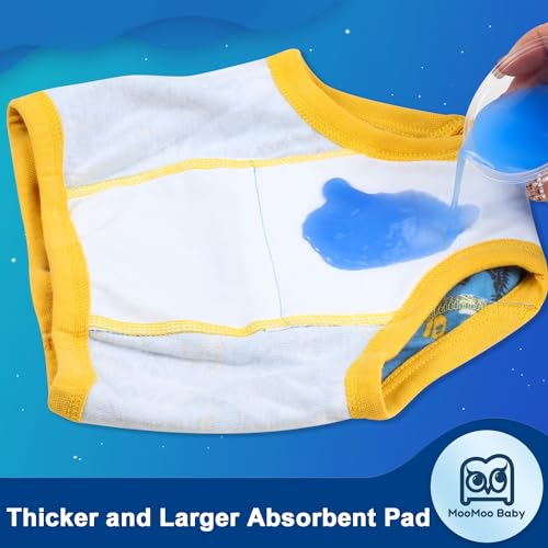 Image of MooMoo Baby Cotton Training Underwear for Boys and Girs 2T-6T,4pk | Absorbent,Breathable,Washable and Reusable Potty Training Pants