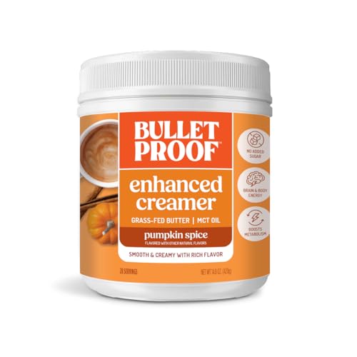 Image of Bulletproof Pumpkin Spice Creamer, 14.8 Ounces, Keto Coffee Powder Creamer with MCT Oil and Grass-Fed Butter