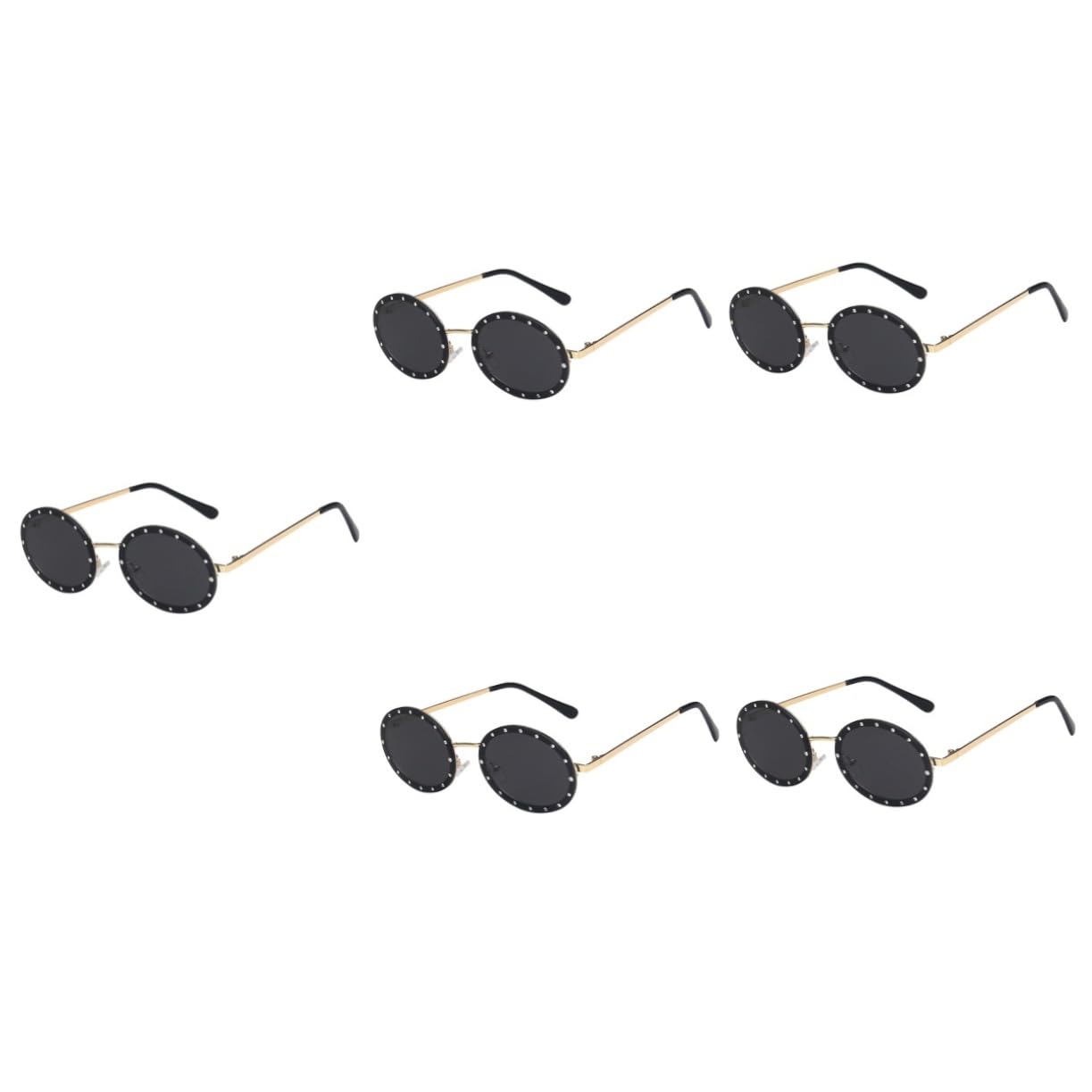 Healvian 5 Pezzi Occhiali Sole Ovali Vintage per Occhiali Sole Estivi per Speciali Montatura Resistente con Grigie Sfumate