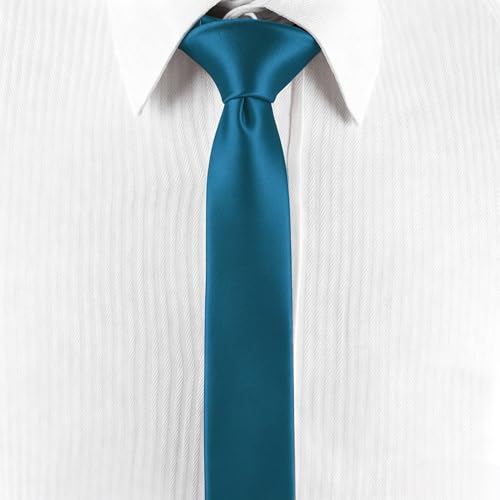 Image of Landisun Black Tie Men Women Solid Skinny Ties Slim Ties Satin Tie