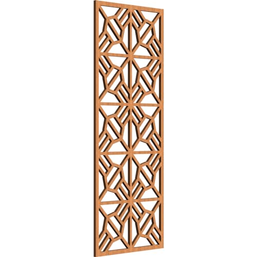 Image of 15 3 /8 inchW x 39 3 /8 inchH x 3 /8 inchT Auburn Decorative Fretwork Wood Wall Panels, Cherry