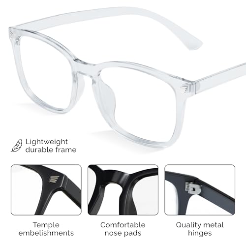 Image of livho 2 Pack Blue Light Blocking Glasses, Computer Reading /Gaming /TV /Phones Glasses for Women Men,Anti Eyestrain & UV Glare