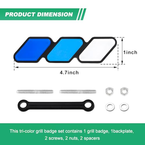 Image of Car Grille Decor Badge, Tri-Color Front Grille Decoration Label Emblem, Creative Badge Decal Auto Bumper Trim Compatible with Tacoma 4Runner, Exterior Car Accessories (Style E)