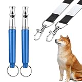 Professional Dog Training Whistles to Call Your Dogs, Whistles to Make Dogs Come to You, Adjustable Ultrasonic Silent That Only Dogs Can Hear, Pet Training Whistle with Lanyard for Recall (Blue)