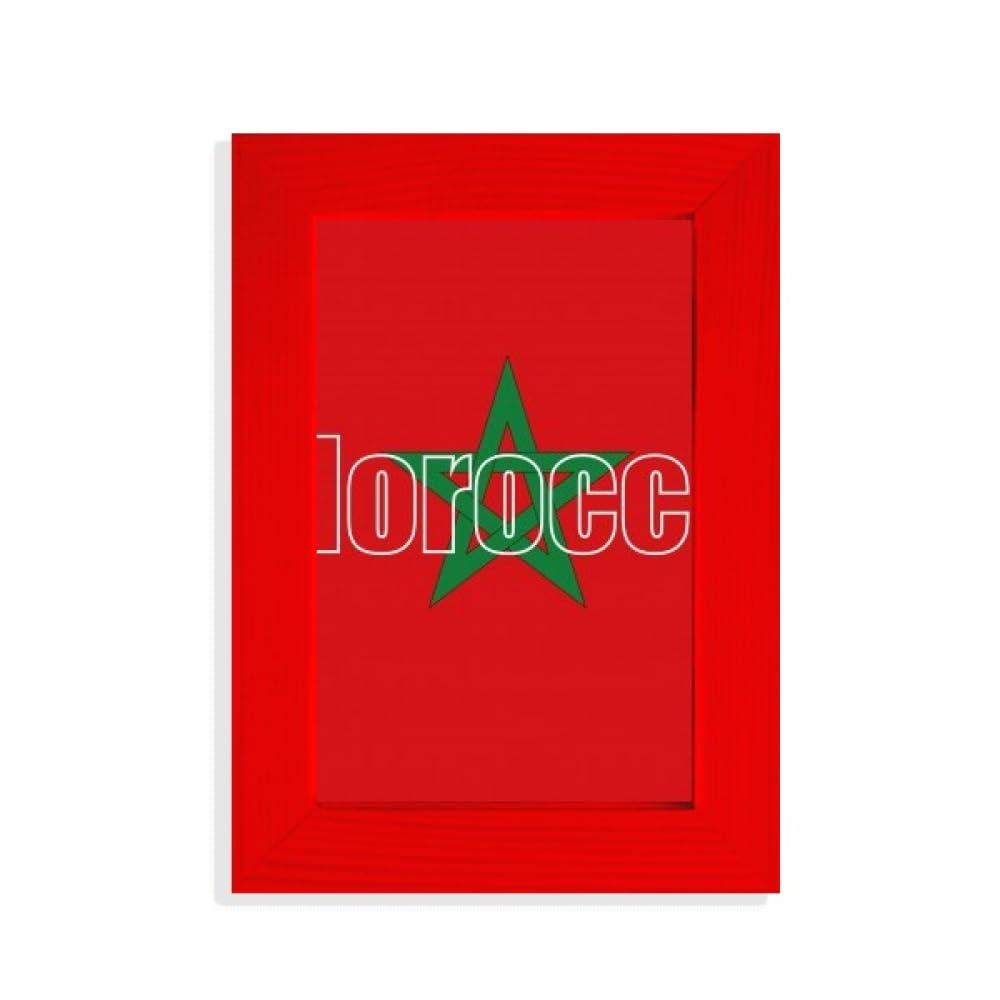 Cadre photo avec drapeau du Maroc rouge idée cadeau pour anniversaire et fête