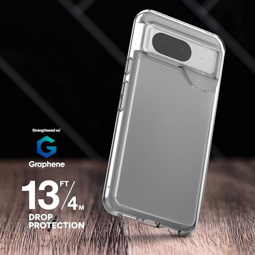Image of ZAGG Crystal Palace Google Pixel 8 Pro Case - Transparent Finish with Graphene Enhanced Impact Protection, Eco-Friendly with 78% Recycled Content, Wireless Charging Compatible Phone Case, Clear